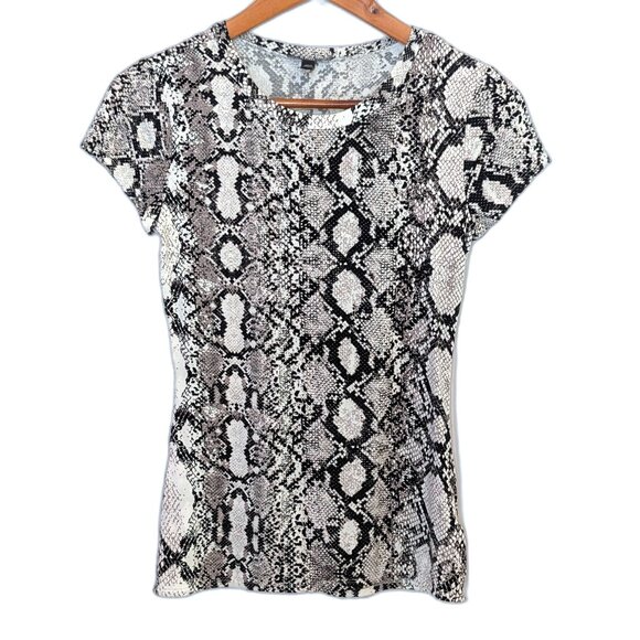 Express | Super Soft Essential Jersey Tee Snake in Ivory | Size Small - Picture 7 of 11